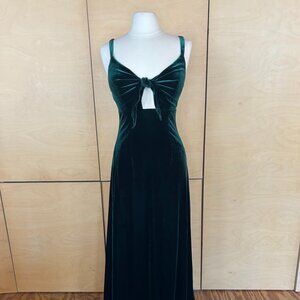 Revelry Green Velvet Bridesmaid Dress